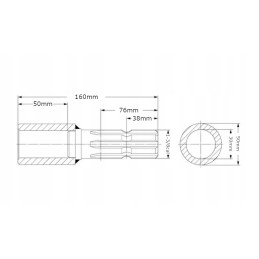 Adapteris vidinis kardaninis velenas oe 30 6 frezos 34 9mm