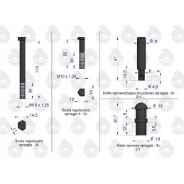 Varžtų ir kaiščių rinkinys, sankaba c360 c330 50511163