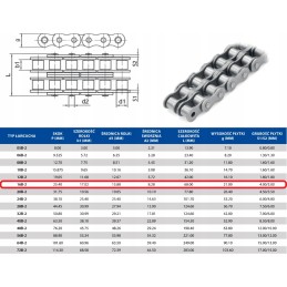 Dviejų eilių ritininė grandinė 16b 2 galla 1
