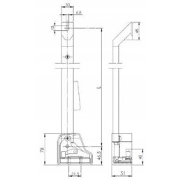 Durų spyna SR01 kairysis l 470mm ekskavatoriaus traktorius