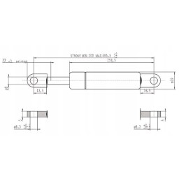 Dujinė spyruoklė L485 5mm 800N stabilus CA094889 st