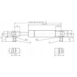 Dujinė spyruoklė l405mm 350n stabilus ca095656 stab