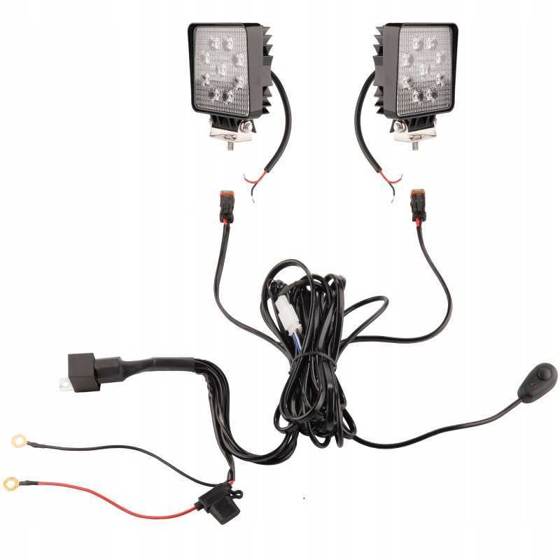 Dvi 9xLED darbo lempos 1430 lm 24w pajungimas