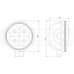 Dvi darbo lempos 4xLED 700 lm 14w pajungimas