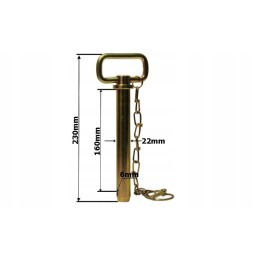 Tiesus kaištis 22mm, ilgis 160mm, tvirtinimas