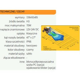 Halogeninė darbo lempa ursus john deere holland jcb