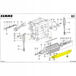 Claas Jaguar įsiurbimo ritinėlio ašies velenas 0986413