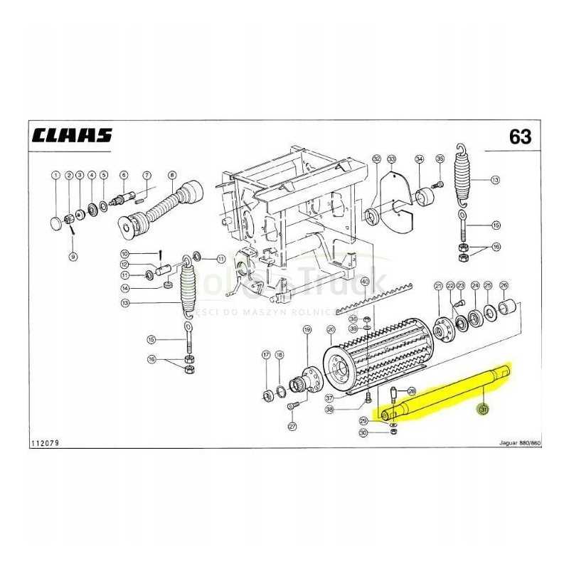 Claas Jaguar įsiurbimo ritinėlio ašies velenas 0986413