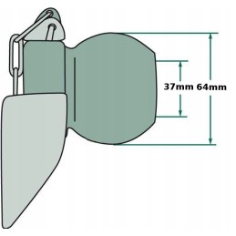 Kamuolys su apykakle 64x37x17mm 3 kat. 3 pakaba