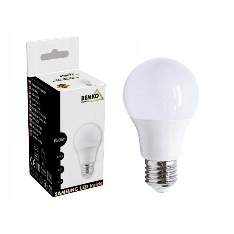 LED lemputė 230v e27 a60 9 5w 880lm 3000k spalva c