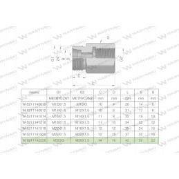 Metrinė diferencialo įvorė 30x2 22l sriegis x m26x1 5