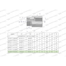 Metrinė diferencialo įvorė 30x2 22l sriegis x m26x1 5
