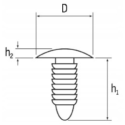 Nailono prispaudimo kaištis 16mm juodas 4x16mm