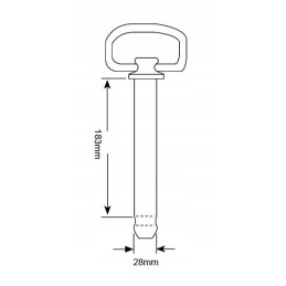 Kaištis su grandine ir kaiščiu 28x183mm 412