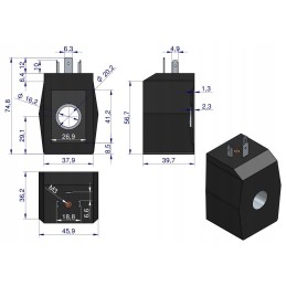 Solenoidinė ritė 16mm 30w 12v dc