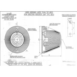 Oranžinė, apvali, aukšto posūkio signalo lemputė