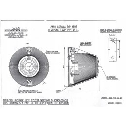 Aukštai baltas priekinis gabaritinis žibintas