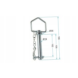 Prikabinimo kaištis su apsauga 19 mm x 102 mm