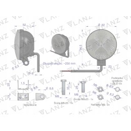 Mini apvali darbinė lempa 12w 4 LED glanz
