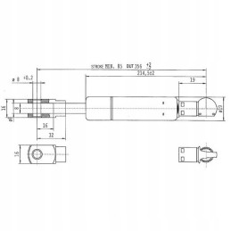 Amortizatoriaus dujų pavaros gaubtas john deere 900n