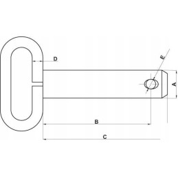 Prikabinimo kaištis su rankena 25x162 mm