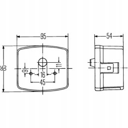 Kombinuotas galinis žibintas 95x85mm kairysis hella 2sd003182