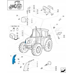 Dešinysis žibintas new holland tn60 korpusas 47126158 cnh
