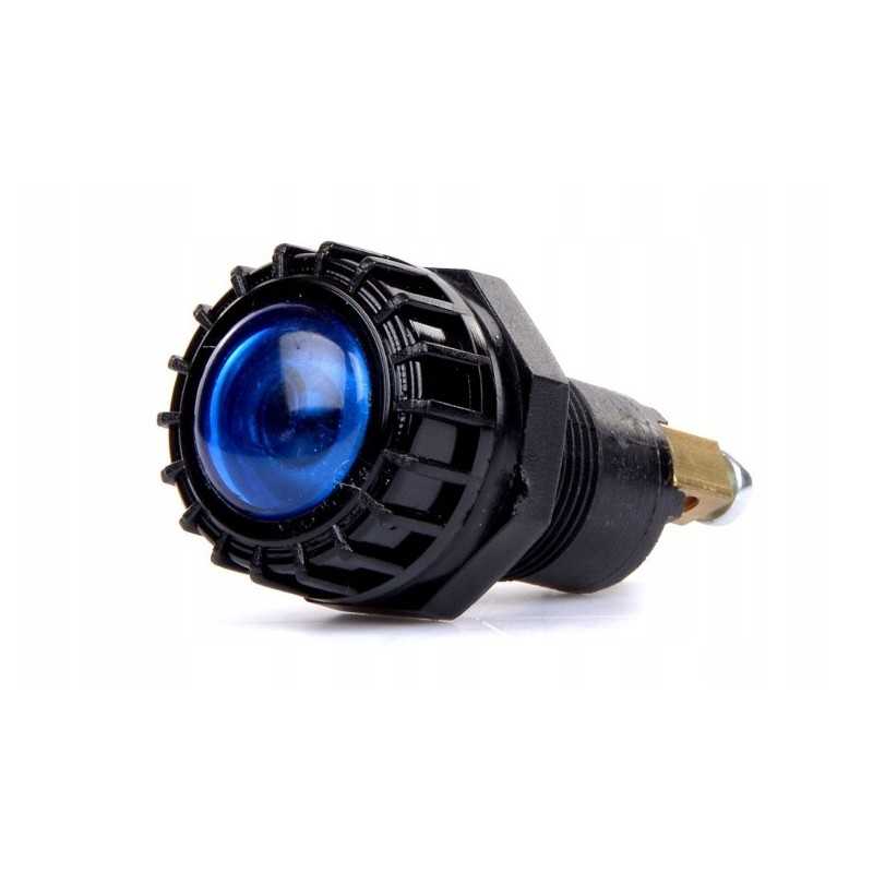 Mėlyna indikatoriaus lemputė su 12v lempute