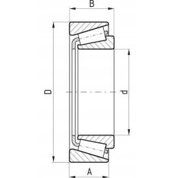 Kūginis ritininis guolis 30x62x17 2 mm flt 30206a flt