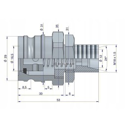 M18 stabdžių cilindro kištuko greitoji jungtis