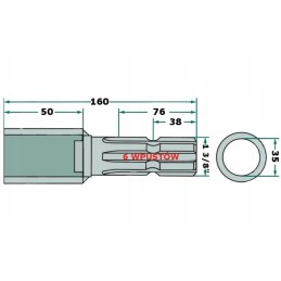 Kardaninio veleno adapteris 35 mm x 1 3 8 6 raktai
