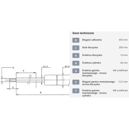 Dujinė spyruoklė l455 mm 1500n stabilus ca076288