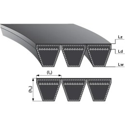 3hb optibelt suvirintas trapecinis diržas 2940 mm