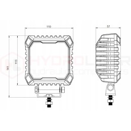 Darbo lempa 12xled 4400 lm 40w jungtis