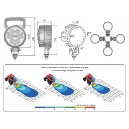 John Deere Holland Deutz Fendt darbinis žibintas