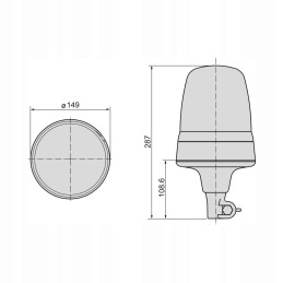 Gaidžio signalinė lempa 12 24v h1 cobo 1031210