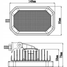 Darbinė lempa 14 LED 42W 2800lm 10 30V rožinė šviesa