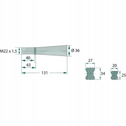 Zab 34mm 920mm 439439007 blueline