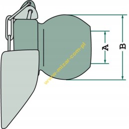 Pakabos rutulys 64x37x12mm su kat 3 apykakle