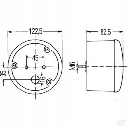 Atbulinės eigos žibintas, apvalus, baltas, prisukamas Hella