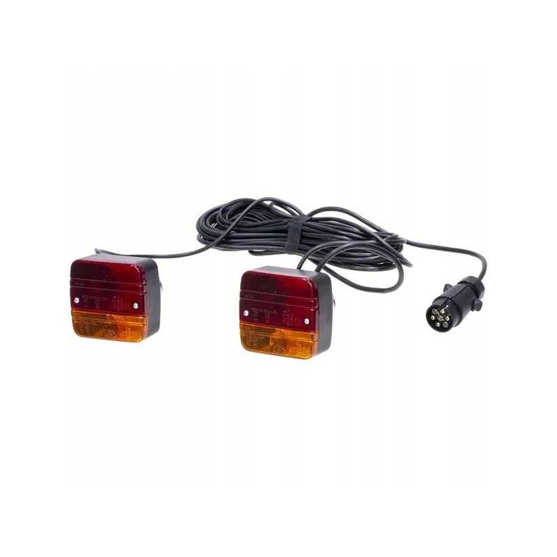 Magnetinių galinių žibintų komplektas su spiraliniu laidu