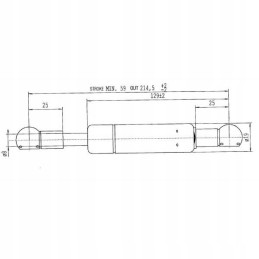 Dujinės pavaros amortizatorius 214mm 410n rutulinis 51838