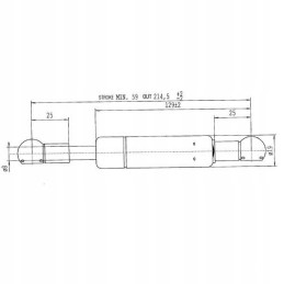 Dujinės pavaros amortizatorius 214mm 410n rutulinis 51838