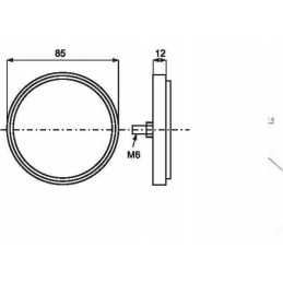 Apvalus atšvaitas su varžtu 28 fi 75s red 141500