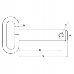 Tiesus kaištis su rankena 25mm dl 162mm