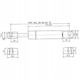 Amortizatoriaus dujų balionas 500mm 150n h2058100400