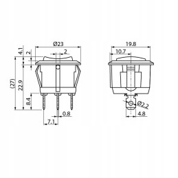 Universalus apvalus jungiklis 1 0 2 3 kontaktų