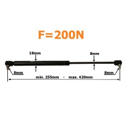 Dujinis amortizatorius 420mm 200n vyras 81748210041