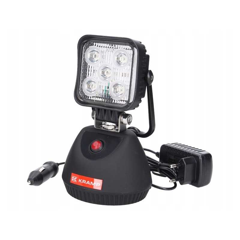Įkraunama LED dirbtuvių lempa 12v 230v kramp