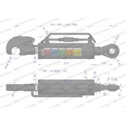 Hidraulinė centrinė jungtis su 3 kategorijos kabliu